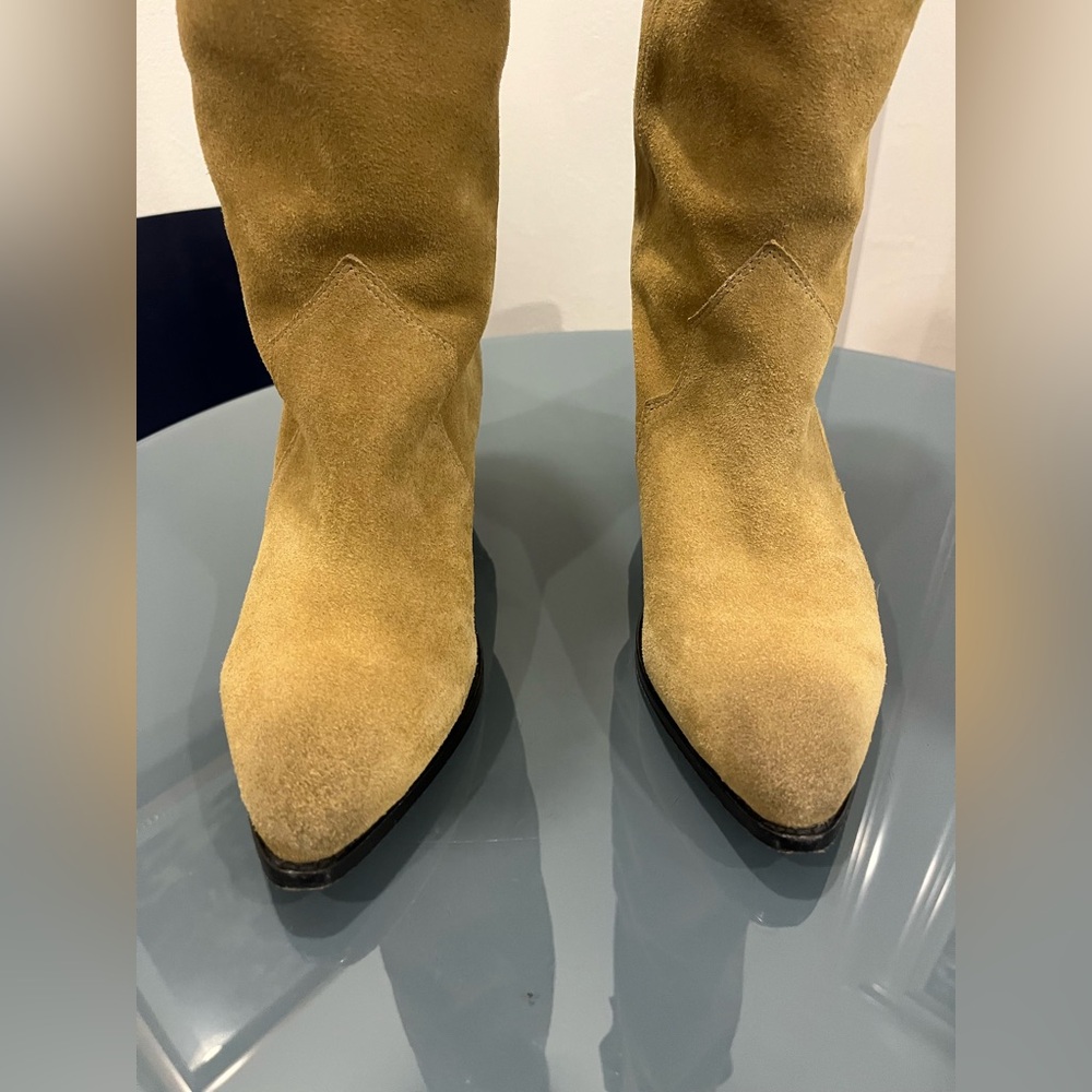 Isabel Marant Tan Suede Denvee Tall Western Boot - Picture 3 of 14